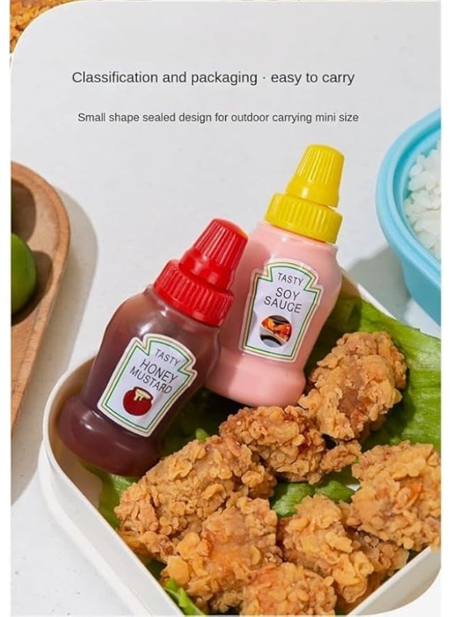 Mini Sauce Bottle Set 2 Pieces 25ml Leakproof Squeeze Containers Food Grade BPA Free Portable Condiment Bottles For Travel Picnic Lunch Box Daily Storage - Image 4